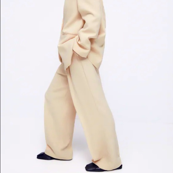 ZARA full length wide leg trousers/pants NWT - Picture 3 of 10